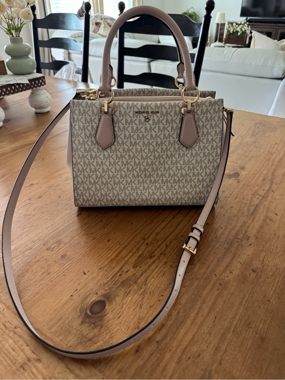 Michael Kors Blueh Pink & Beige Purse